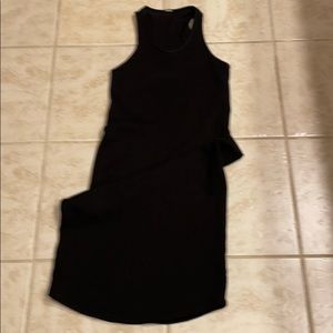 MONROW open back, black fitted cotton dress, EUC